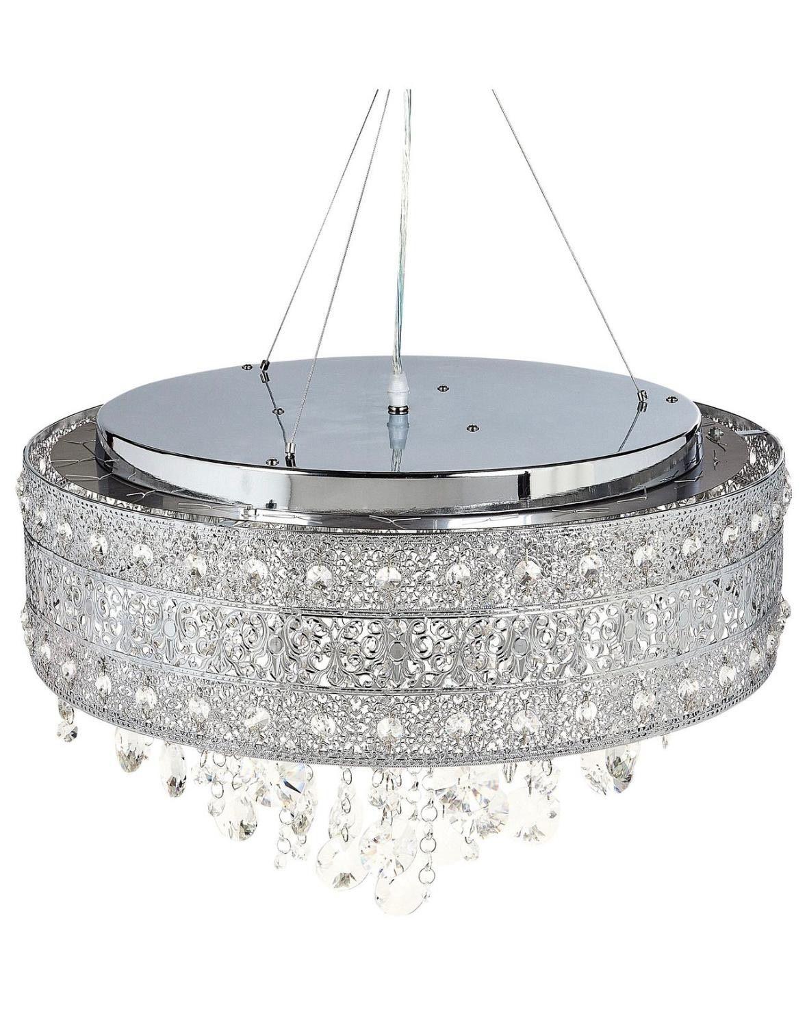 Eleganter Kristall-Kronleuchter in Silber 6-flammig
