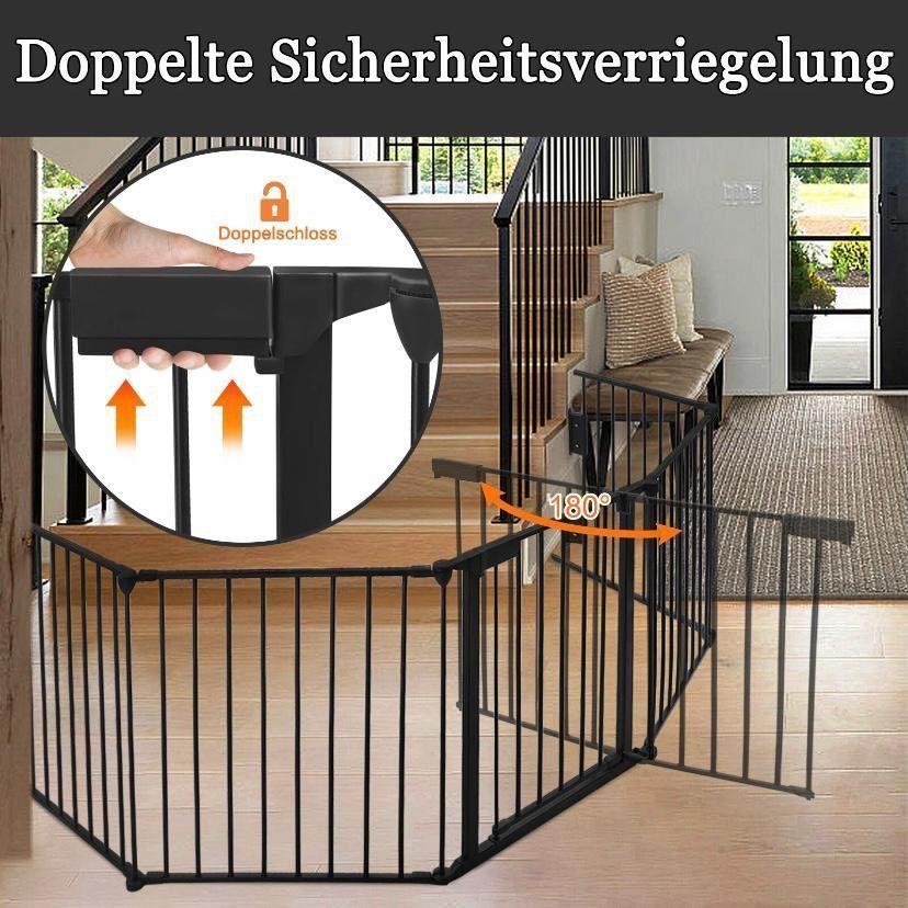 5tlg Kaminschutzgitter mit Tür Sicherheitsgitter Kamin Ofenschutz