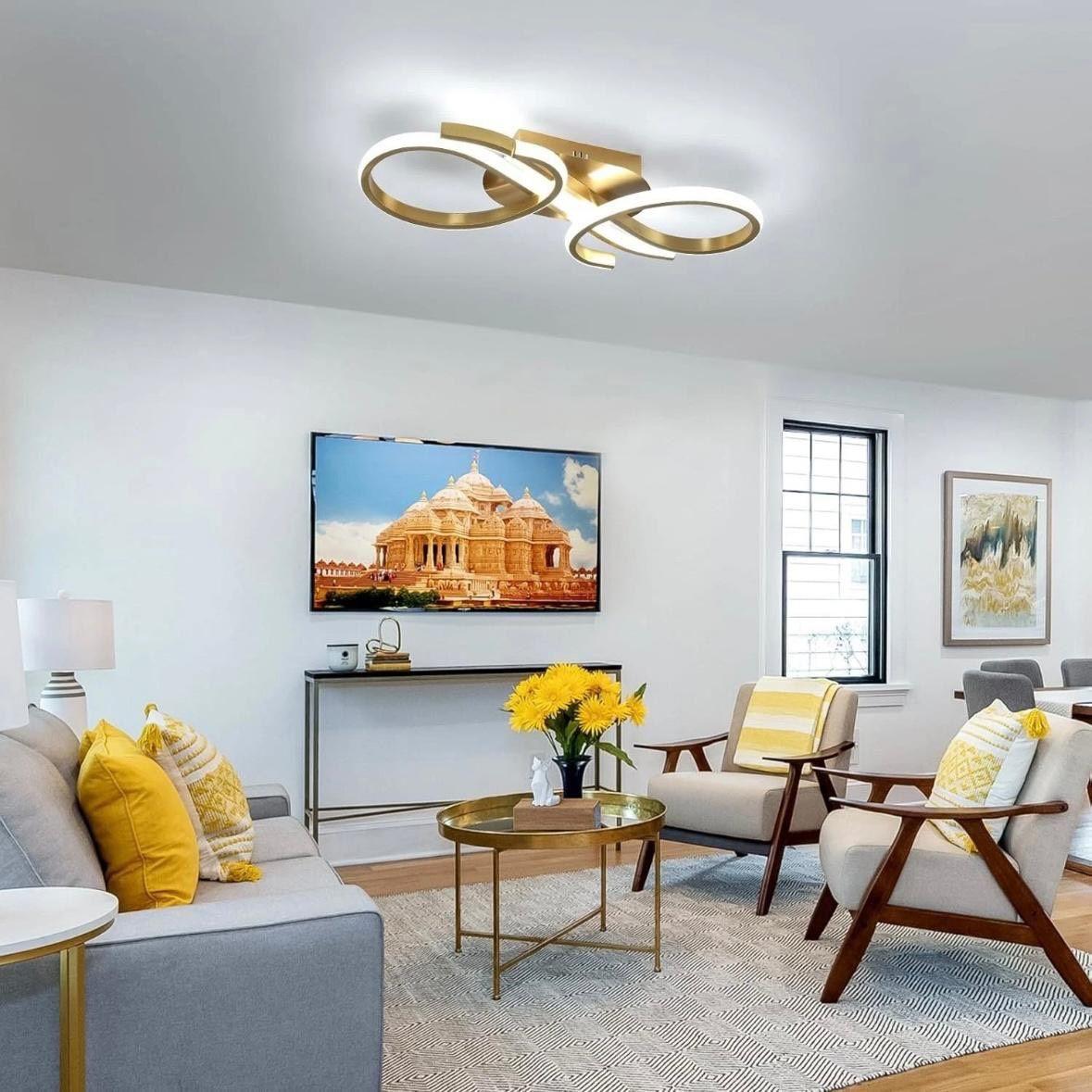 LED Deckenleuchte Gold Bogendesign 36W kaltweiß