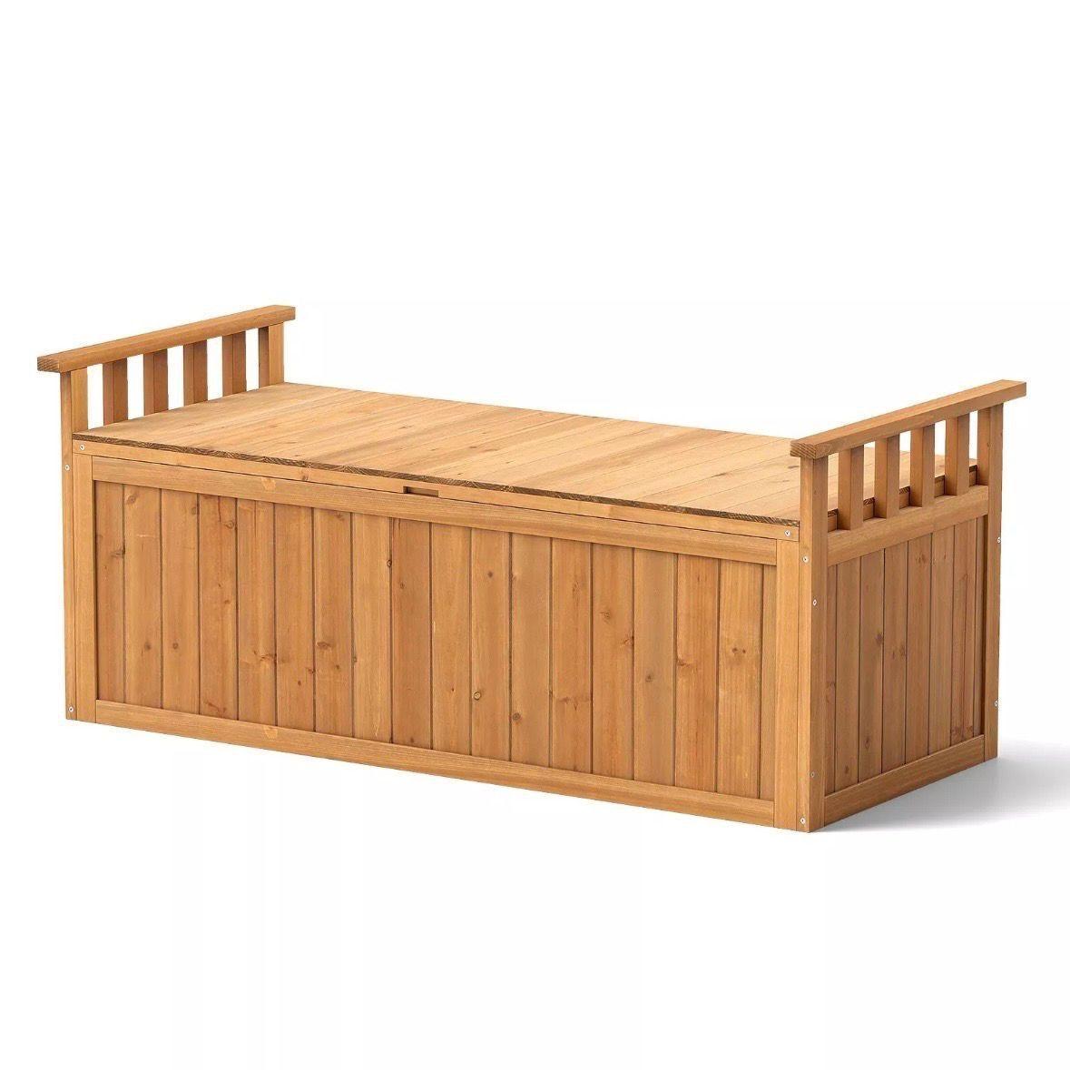Gartenbank mit Stauraum Holz 2 Sitzer 209L