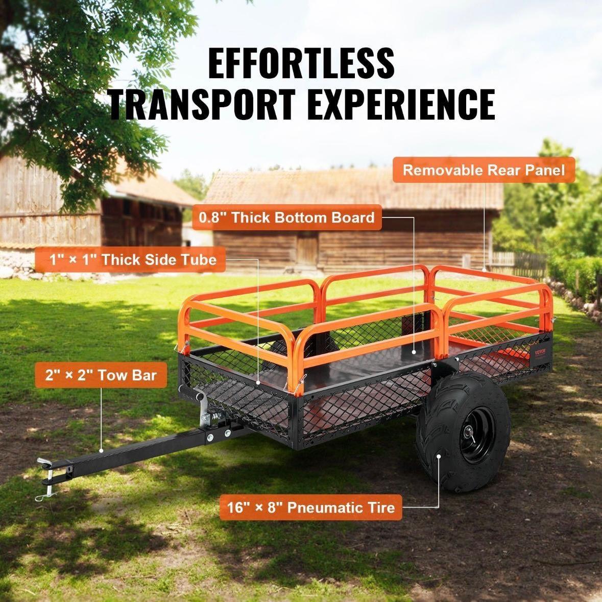 Kippanhänger Anhänger Rasentraktor 680kg für ATV