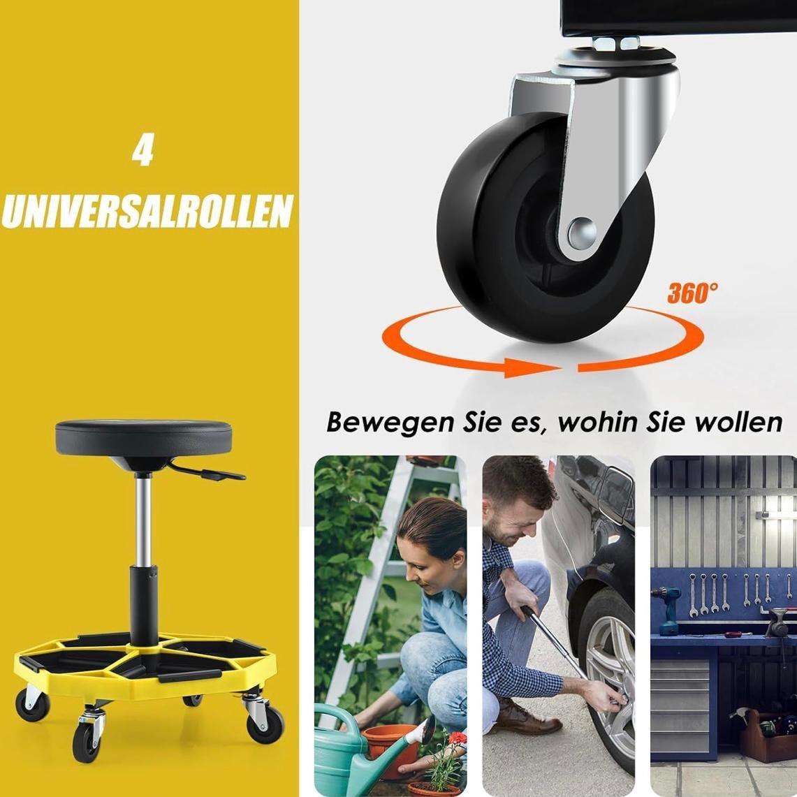 Werkstatthocker höhenverstellbar Rollhocker