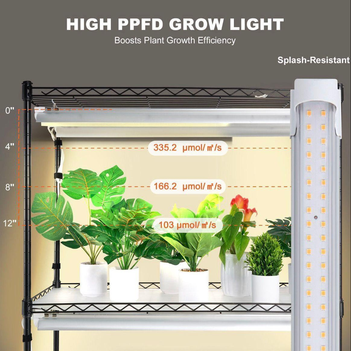 Pflanzenregal mit LED Pflanzenlampe 4 Ebenen