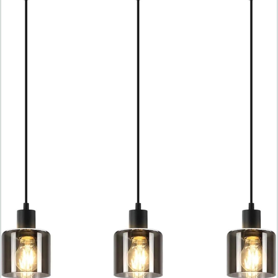 Pendelleuchte Vintage Rauchglas E27 Hängelampe Industrial Design
