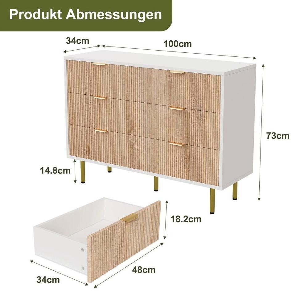 Kommode Schubladenkommode Schrank Holzoptik