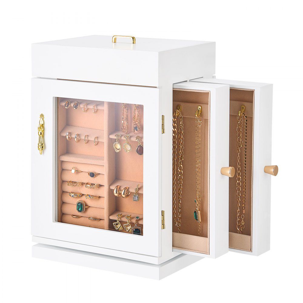 Schmuckkasten Drehbare Schmuckschatulle Schmuck Organizer Schrank