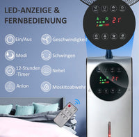 Nebel Ventilator Sprühnebel Standventilator Wasserabkühlung