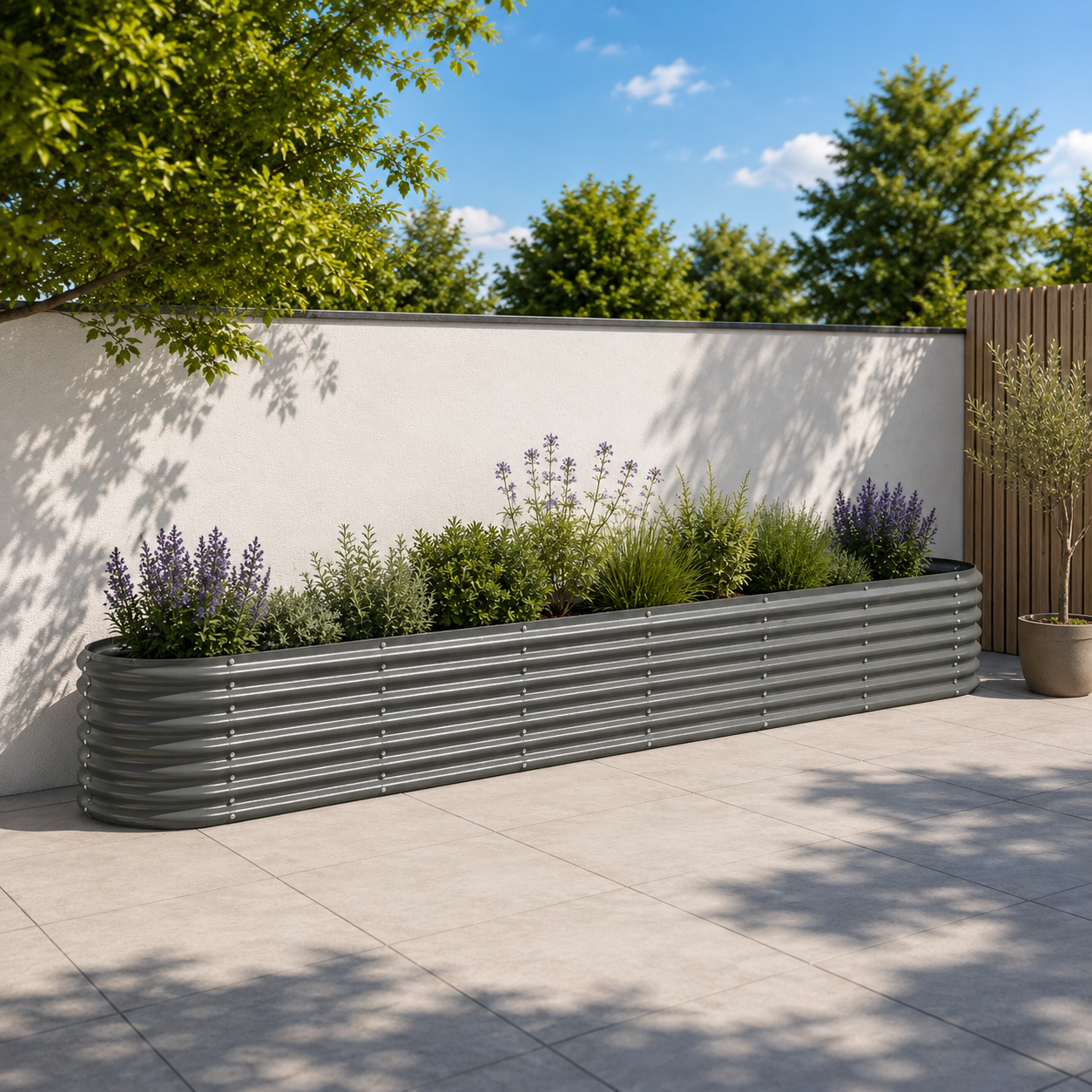 Hochbeet Pflanzbeet Stahl Verzinkt Garten Beet Metall Wetterfest 260cm