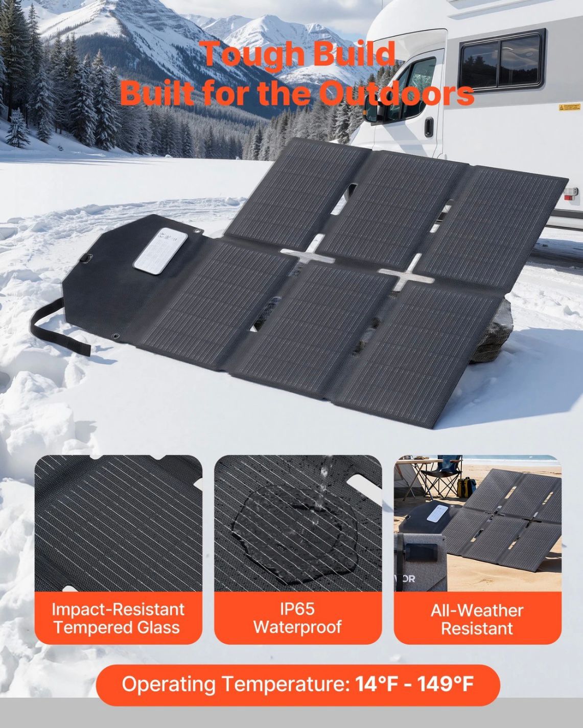 Faltbares Solarpanel 60W Tragbares Solarmodul 16BB