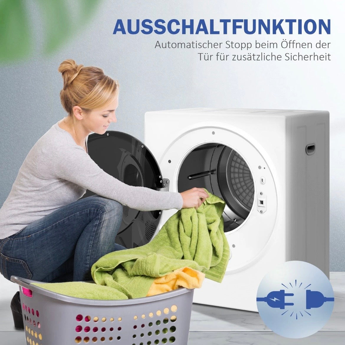 Mini Wäschetrockner 4kg 4 Programme 65°C 850W Wäsche Waschen
