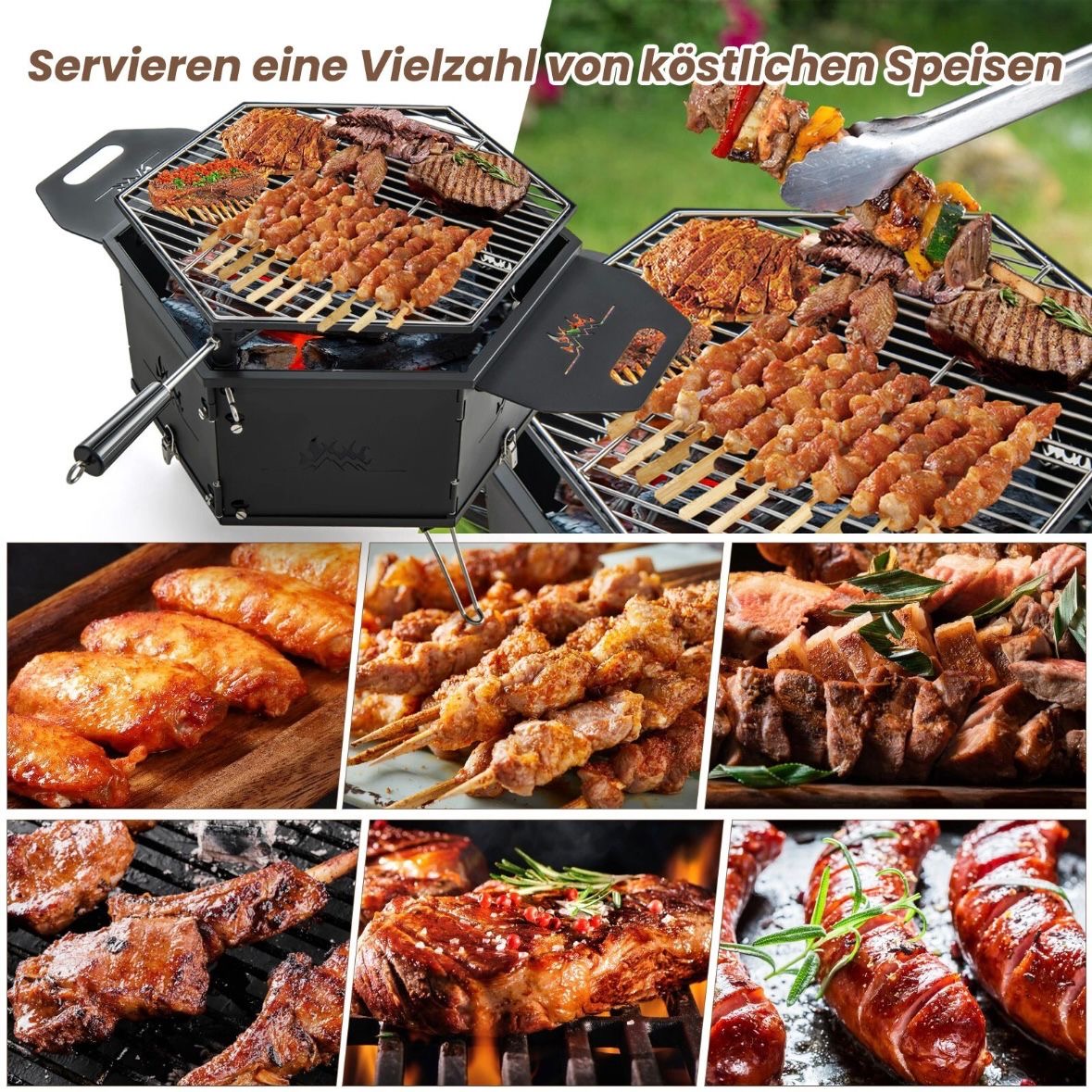 BBQ Grill Holzkohlegrill Feuerschale Campinggrill Klappgrill Picknickgrill