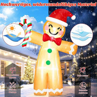 3,6m Weihnachtsdeko Aufblasbar LED Lebkuchenmann Zuckerstange