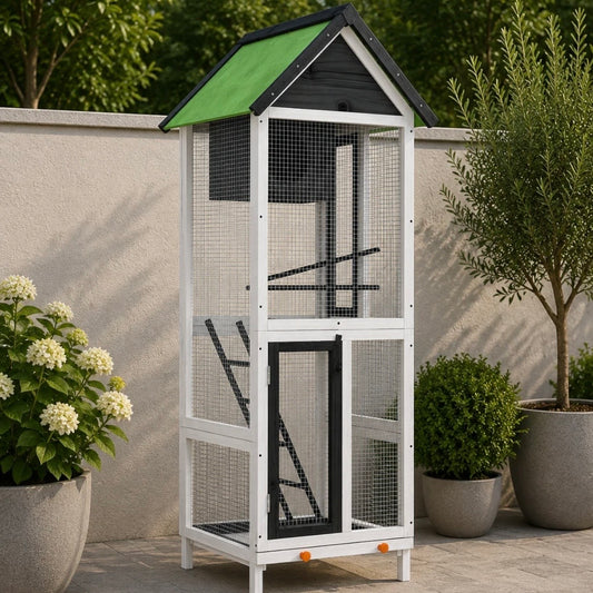 Vogelvoliere Vogelkäfig Holz Außen Vogelhaus Kiefer Käfig