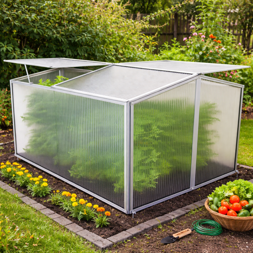 Mini Gewächshaus Frühbeet Aluminium Polycarbonat Balkon Garten