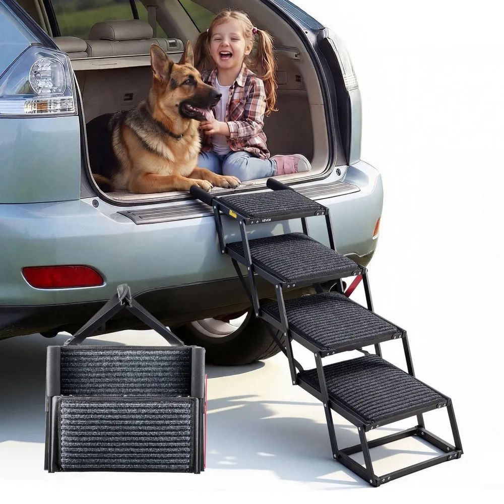 Hundetreppe Auto Einstiegshilfe Hundeleiter 4 Stufen 90 kg