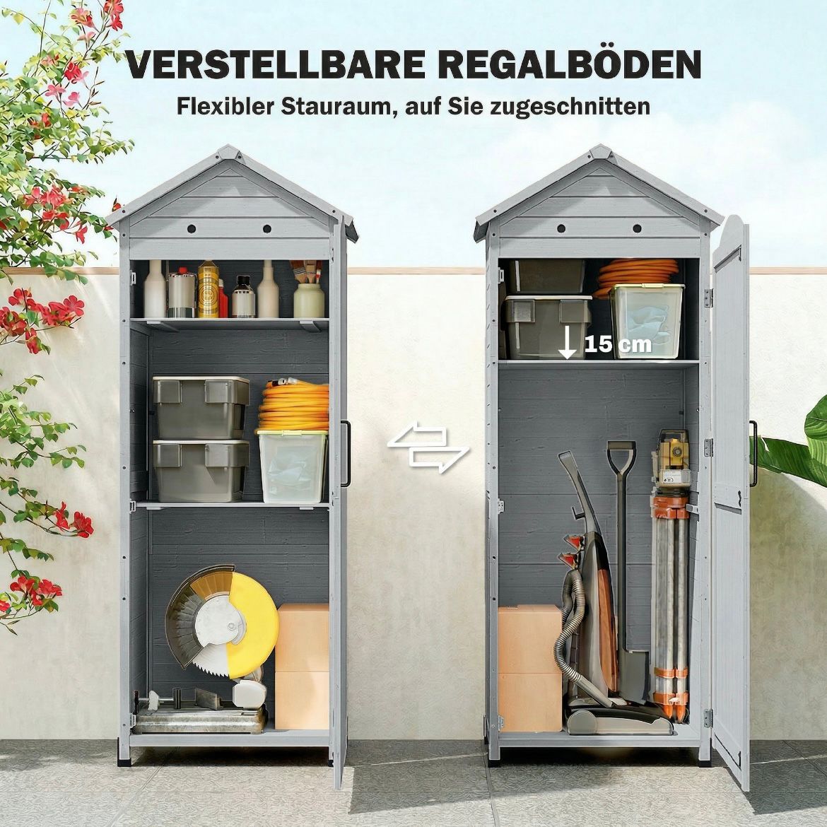 Gartenschrank Aufbewahrung Geräteschuppen Verstellbar Ablage
Garten