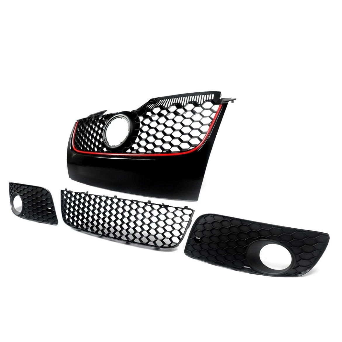 Vorne Zentral Kühlergrill Gitter Für VW GOLF Mk5 ESTATE GTI Jetta 06-09 Schwarz