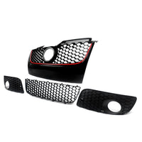 Vorne Zentral Kühlergrill Gitter Für VW GOLF Mk5 ESTATE GTI Jetta 06-09 Schwarz