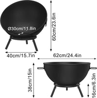 Feuerstelle 58cm Feuerschale Lagerfeuer Grill Feuer Gartengrill