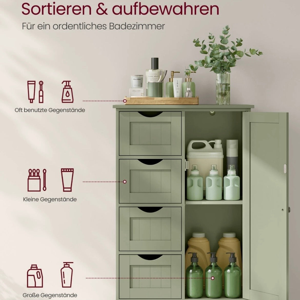 Badezimmerschrank Beistellschrank Schrank Bad Möbel