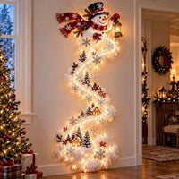 Weihnachtsdeko LED Lichterkette Schneemann Wanddeko