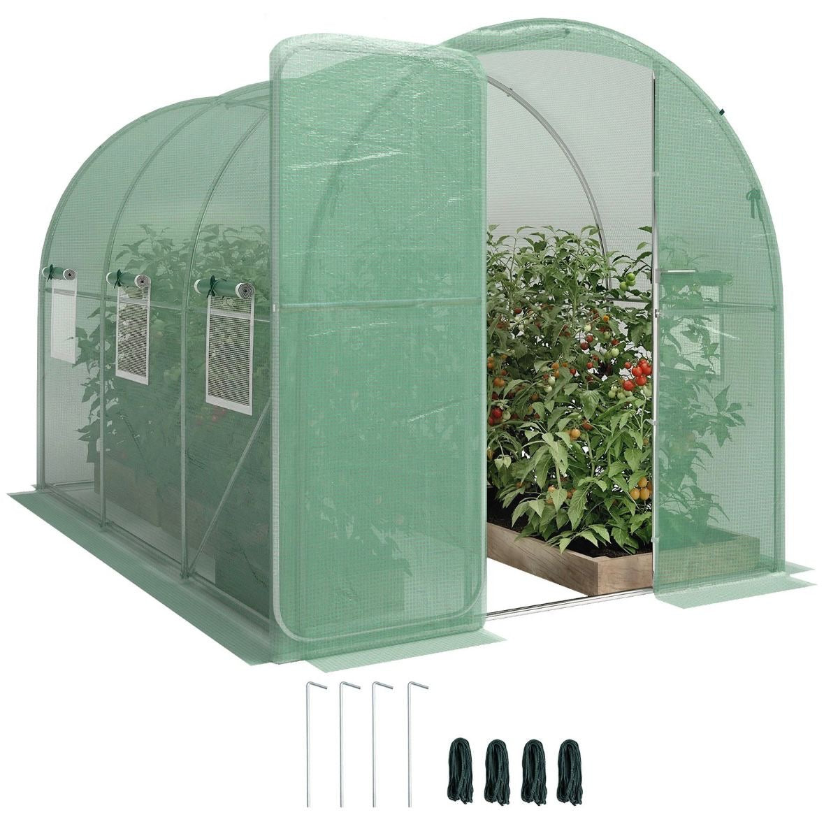 Gewächshaus 3x2x2m Foliengewächshaus Gartenhaus Pflanzenhaus Pflanzen