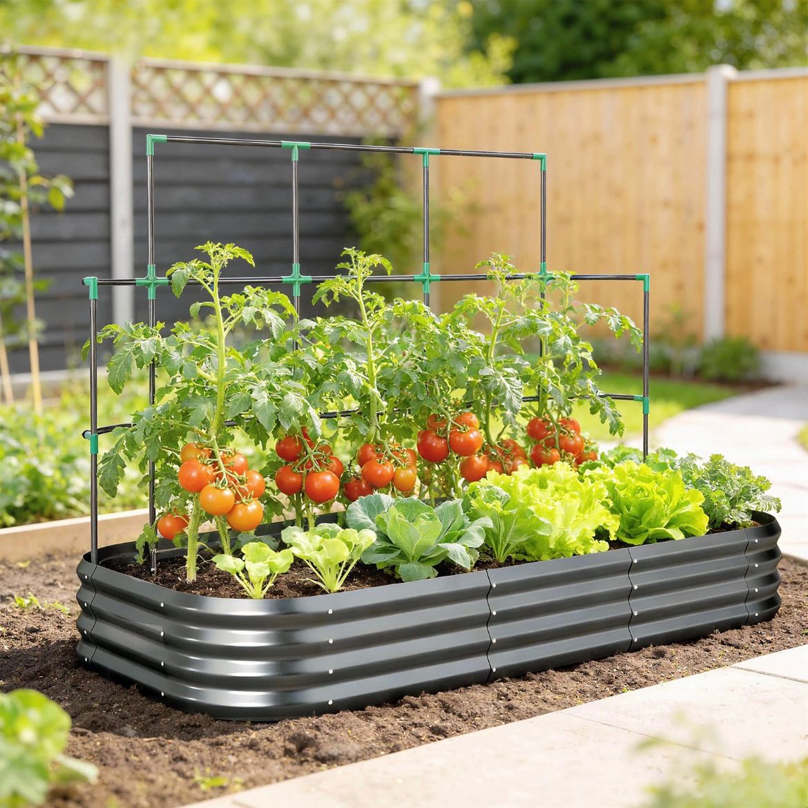 Hochbeet Rankgitter Pflanzkasten Handschuhe Gartenpflege Pflanzenbeet