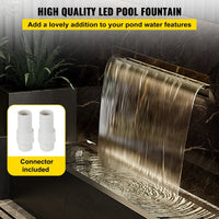 Schwalldusche Poolfontäne LED 60x11x8cm Poolbrunnen Wasserfontäne Garten