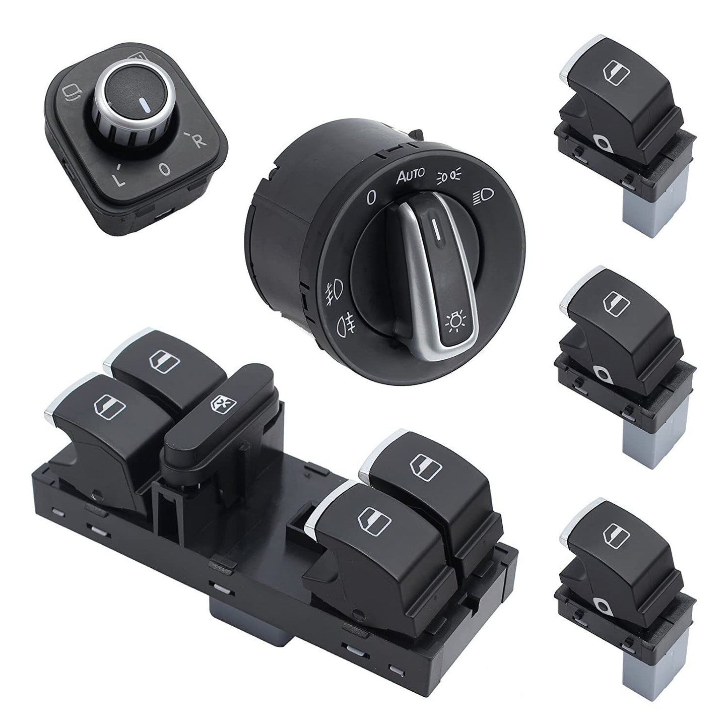 Fensterheber Lichtschalter Spiegelschalter Set 12V ABS Schalter