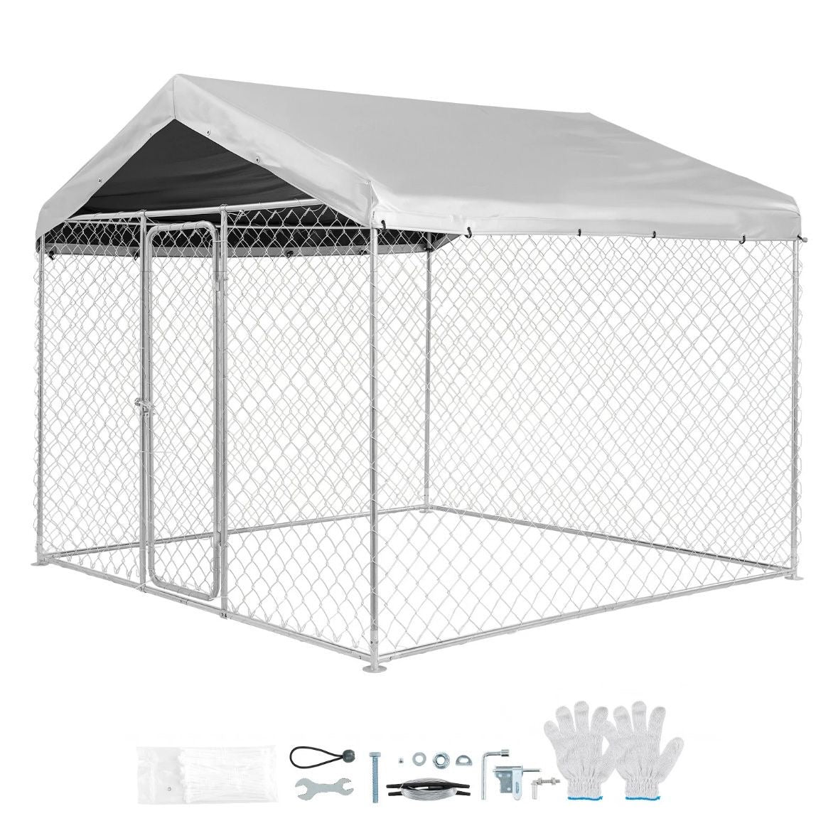 Hundezwinger 2,3x2,3x2,15m Dach Hunde Zwinger Gartenzwinger