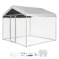 Hundezwinger 2,3x2,3x2,15m Dach Hunde Zwinger Gartenzwinger