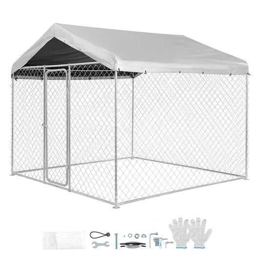 Hundezwinger 2,3x2,3x2,15m Dach Hunde Zwinger Gartenzwinger