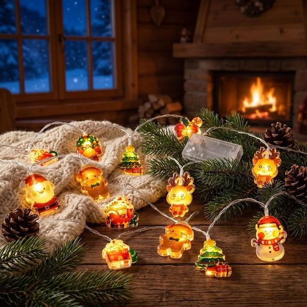 3m LED Lichterkette Weihnachten Figuren Batterie Deko