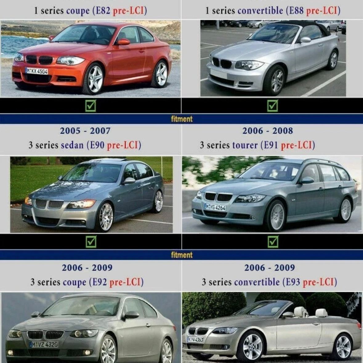 2x Spiegelkappen Außenspiegel für BMW E90 E91 E92 E93 Pre-Facelift