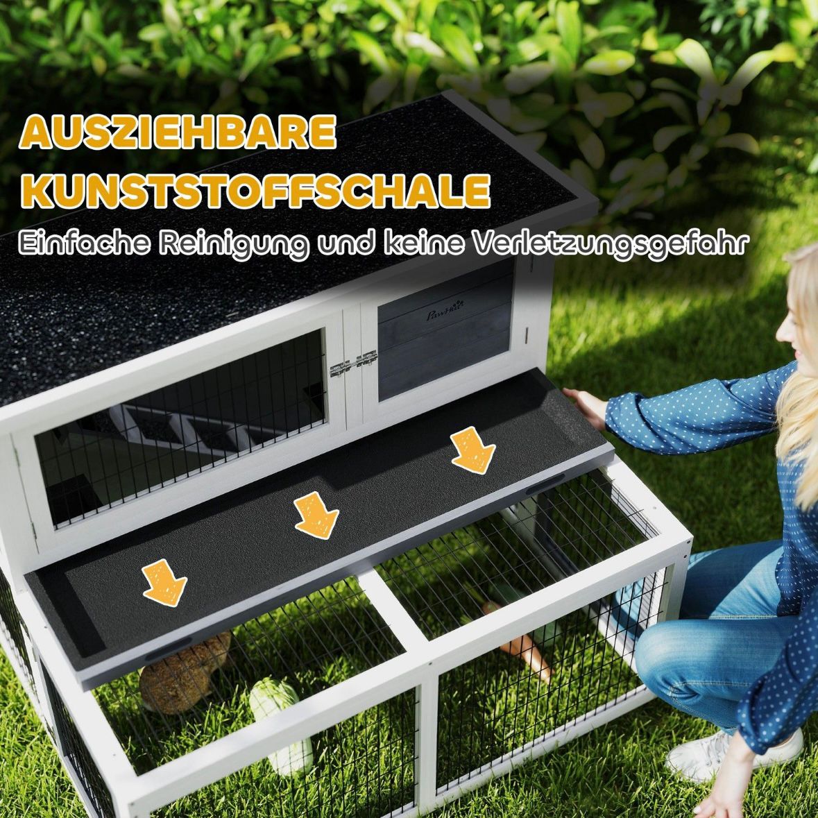 Hasenstall 2 Ebenen klappbar Dach Kaninchenstall Vollholz