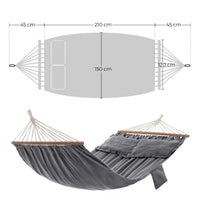 XXL Hängematte Hängeliege Liege Gartenmöbel 2 Kissen 300kg 210x150cm