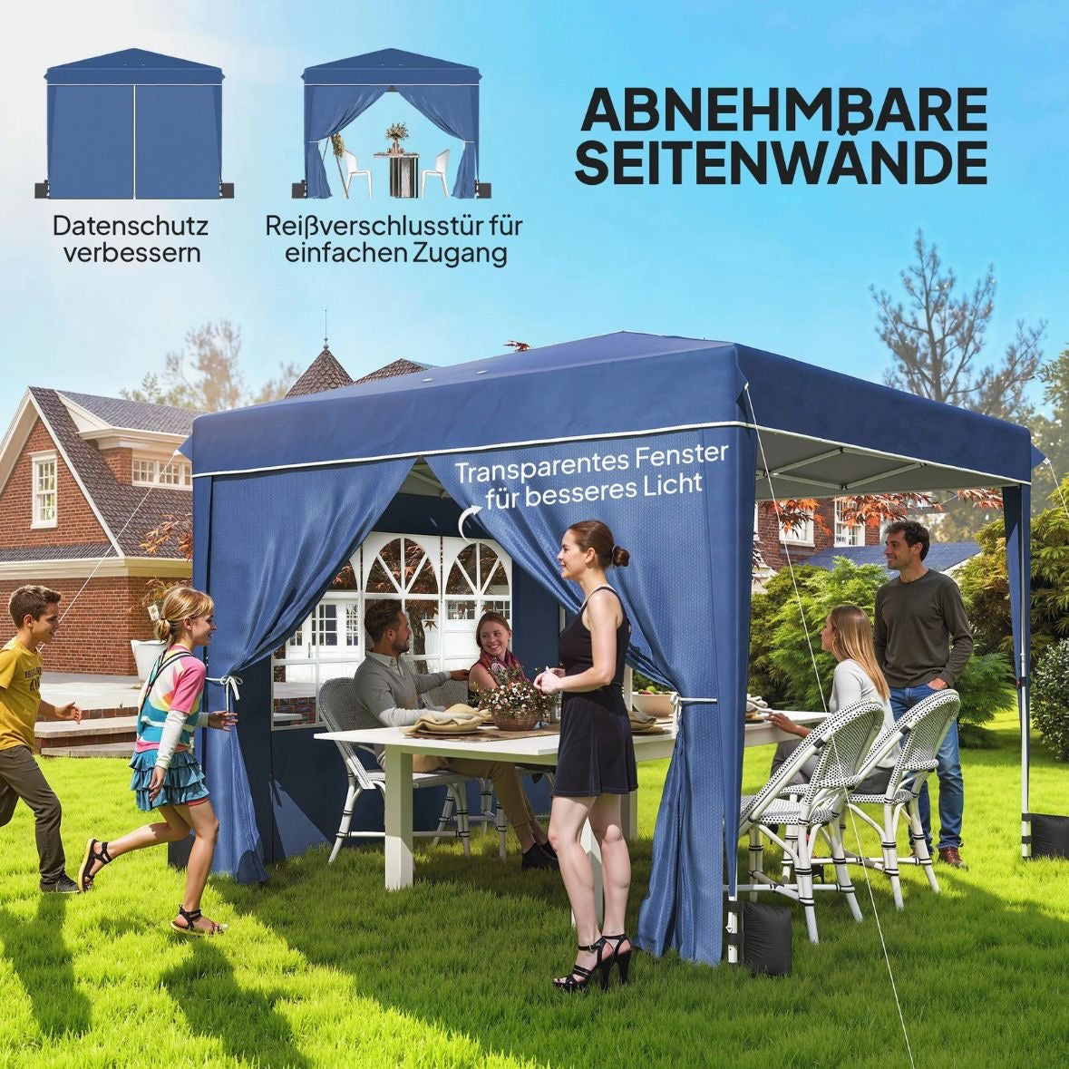 Pavillon 3x3m Pop-up Zelt Faltpavillon Pavillon Überdachung