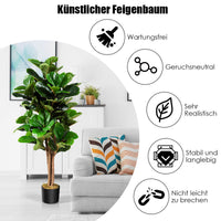 2x Kunstpflanze 120cm Künstlich Feigenbaum Dekopflanze Zimmerpflanze