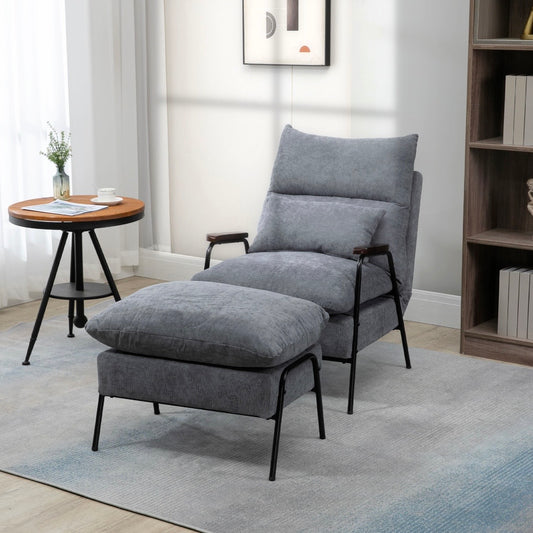 Relaxsessel Hocker Sessel Verstellbar Rückenlehne Wohnzimmer