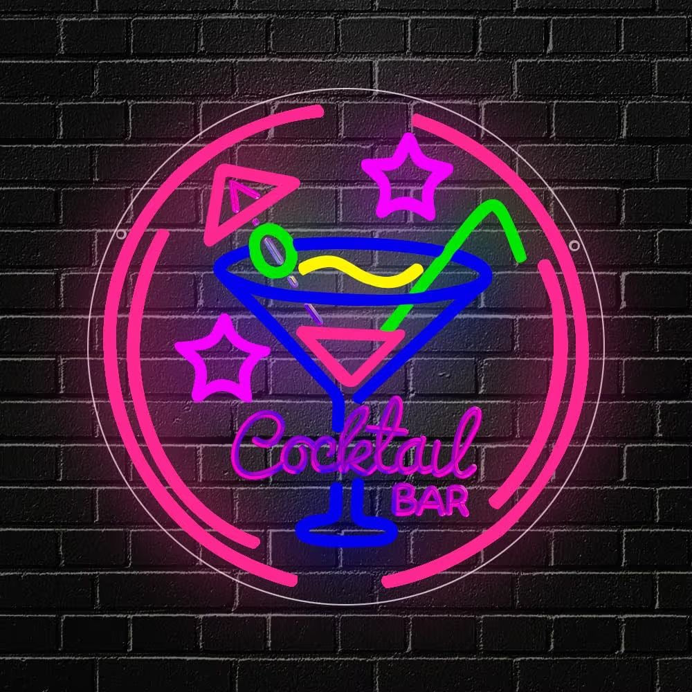 LED Neon Schild Cocktail Bar Neonlicht USB Club Drink