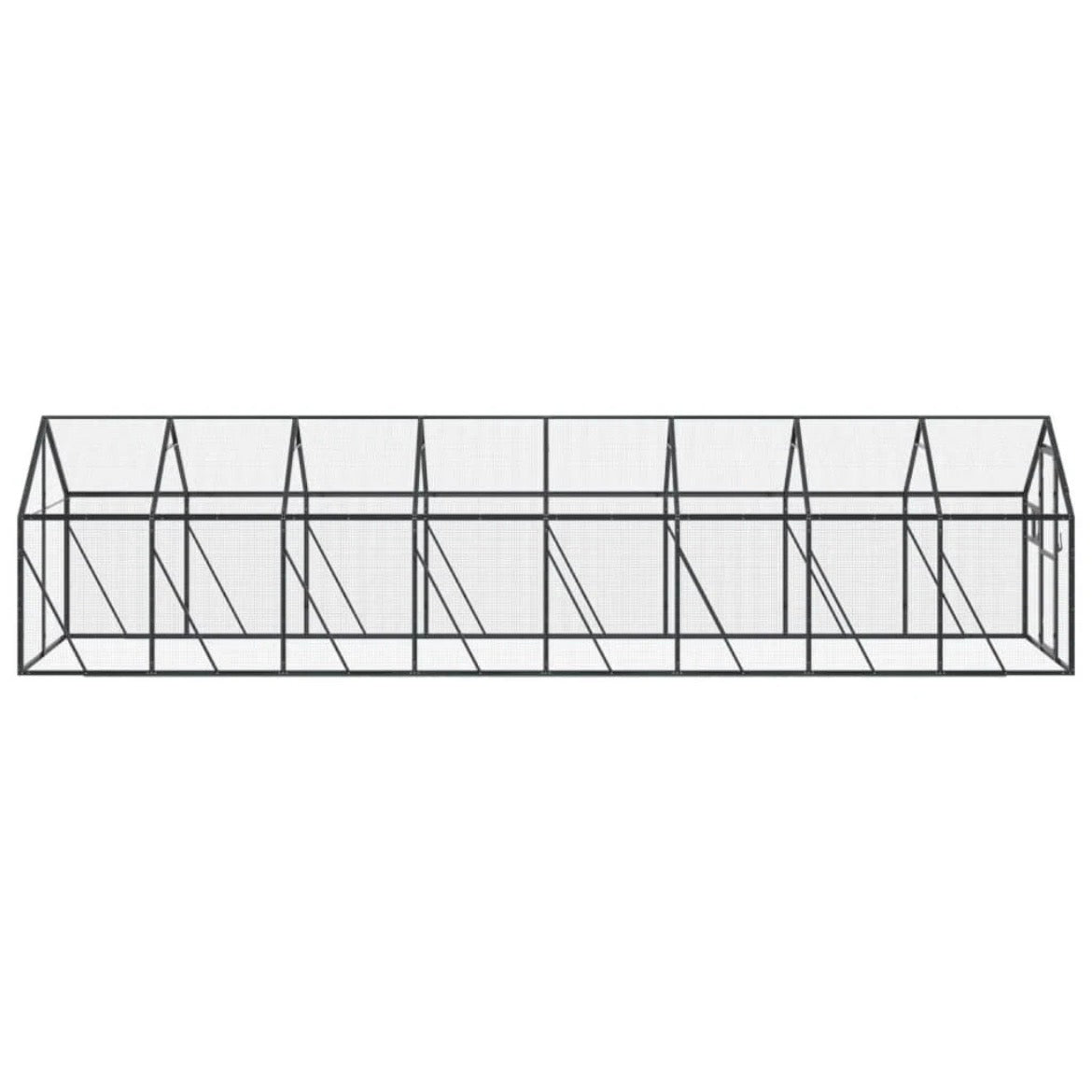 Alu Voliere Vogelkäfig Vogelvoliere Freilaufgehege Vogelhaus 179×800×185cm