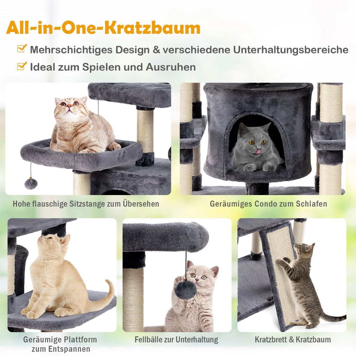 Katzenkratzbaum Kletterbaum Katzenbaum Spielbaum Kratzmöbel