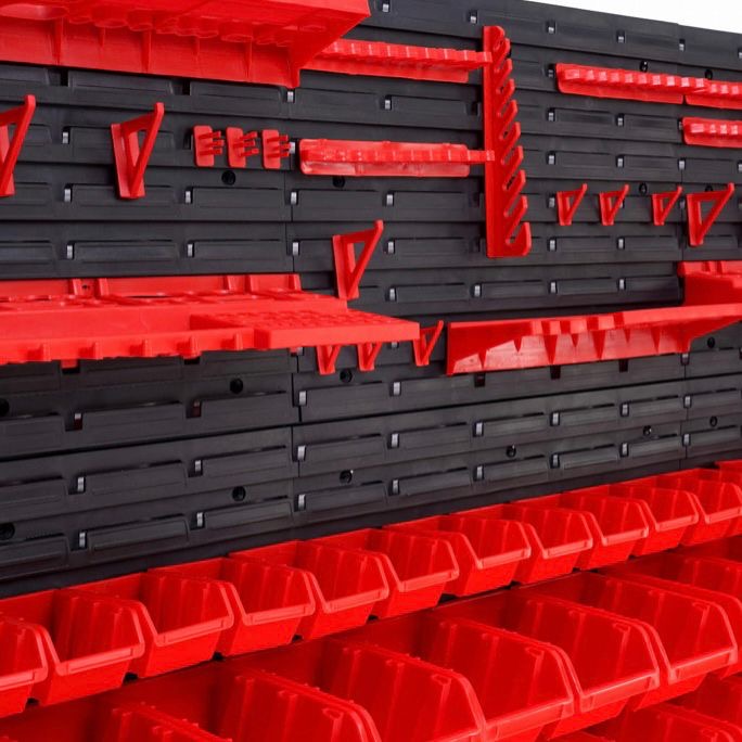Werkzeugwand 170x78cm 50 Boxen Lochwand Werkzeug