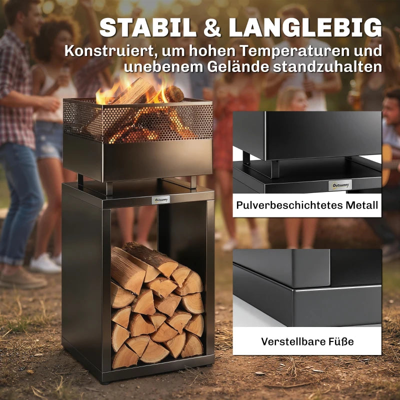 Feuerschale Feuerstelle Holzlager Heizen Outdoor