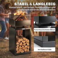 Feuerschale Feuerstelle Holzlager Heizen Outdoor