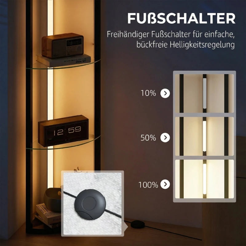 Stehlampe Glasregal Stehleuchte Beleuchtung Lampe Regal Möbel