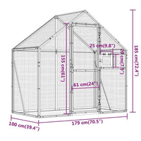 Alu Voliere Vogelkäfig Vogelvoliere Freilaufgehege Vogelhaus 179×100×185cm