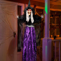 Halloween Sprechende Animierte LED Hexe Dekoration