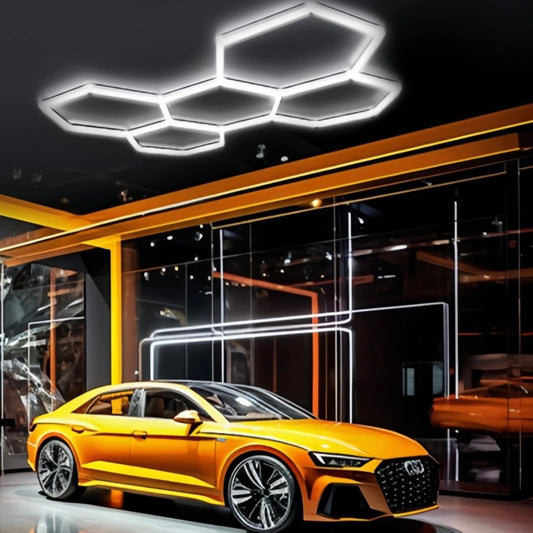 5x Hexagon LED Lampe Werkstatt Garagenleuchte