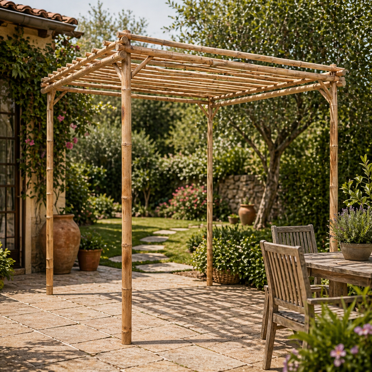 Gartendeko Pergola Bambus Garten Rankhilfe Deko